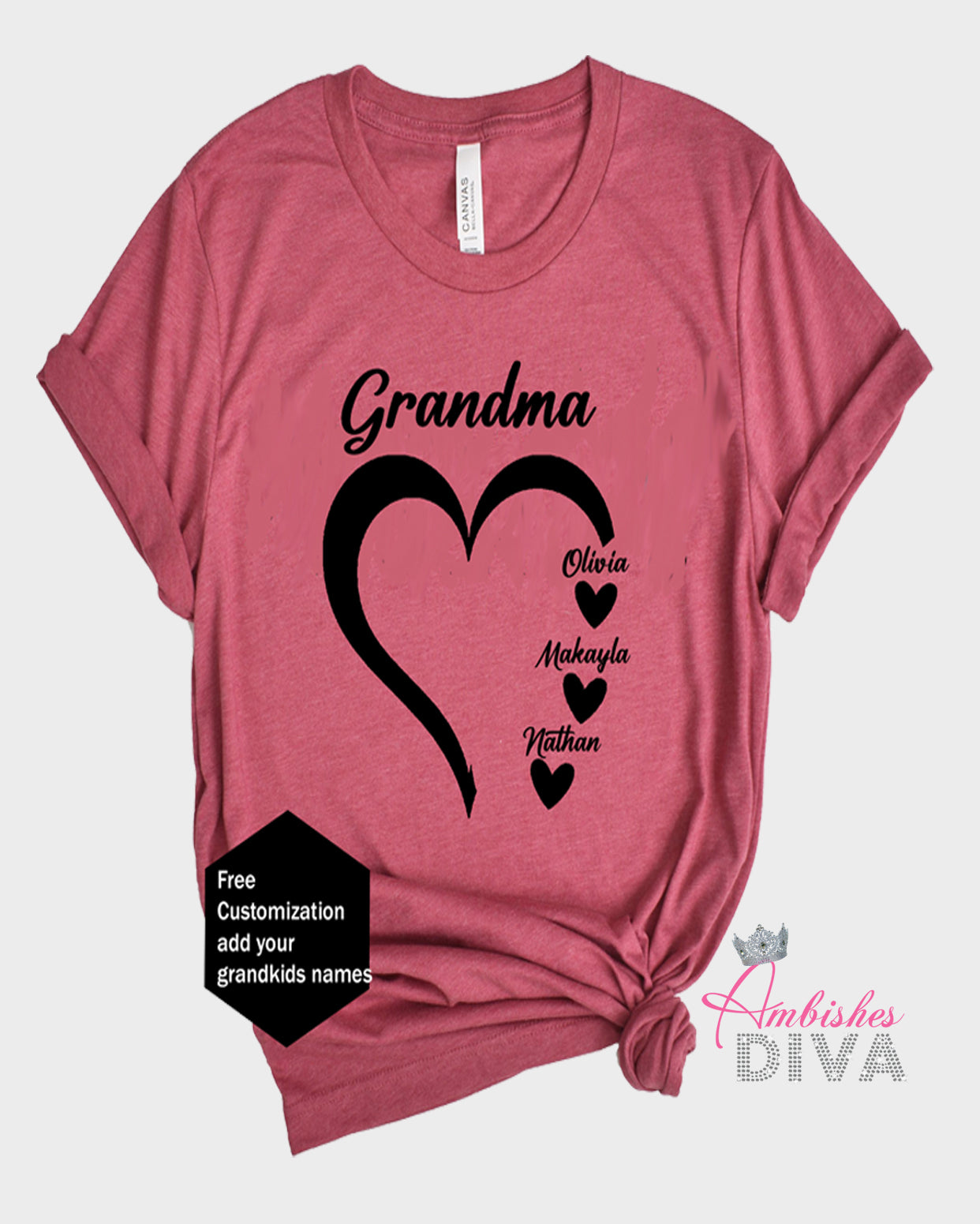 grandma shirts with grandkids names 